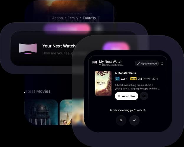 My Next Watch - Theater AI will find your cinema taste and you will get the recommendations of your taste.